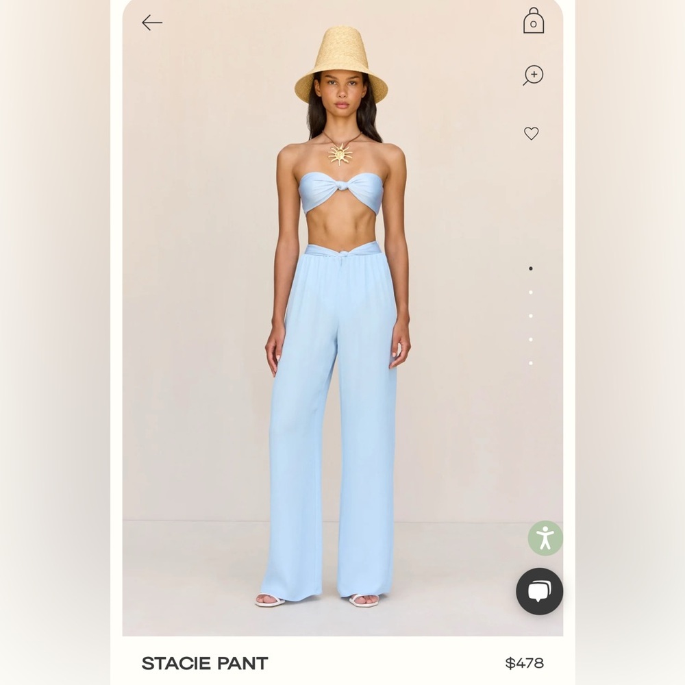 Cult Gaia Light Blue Stacie Pants